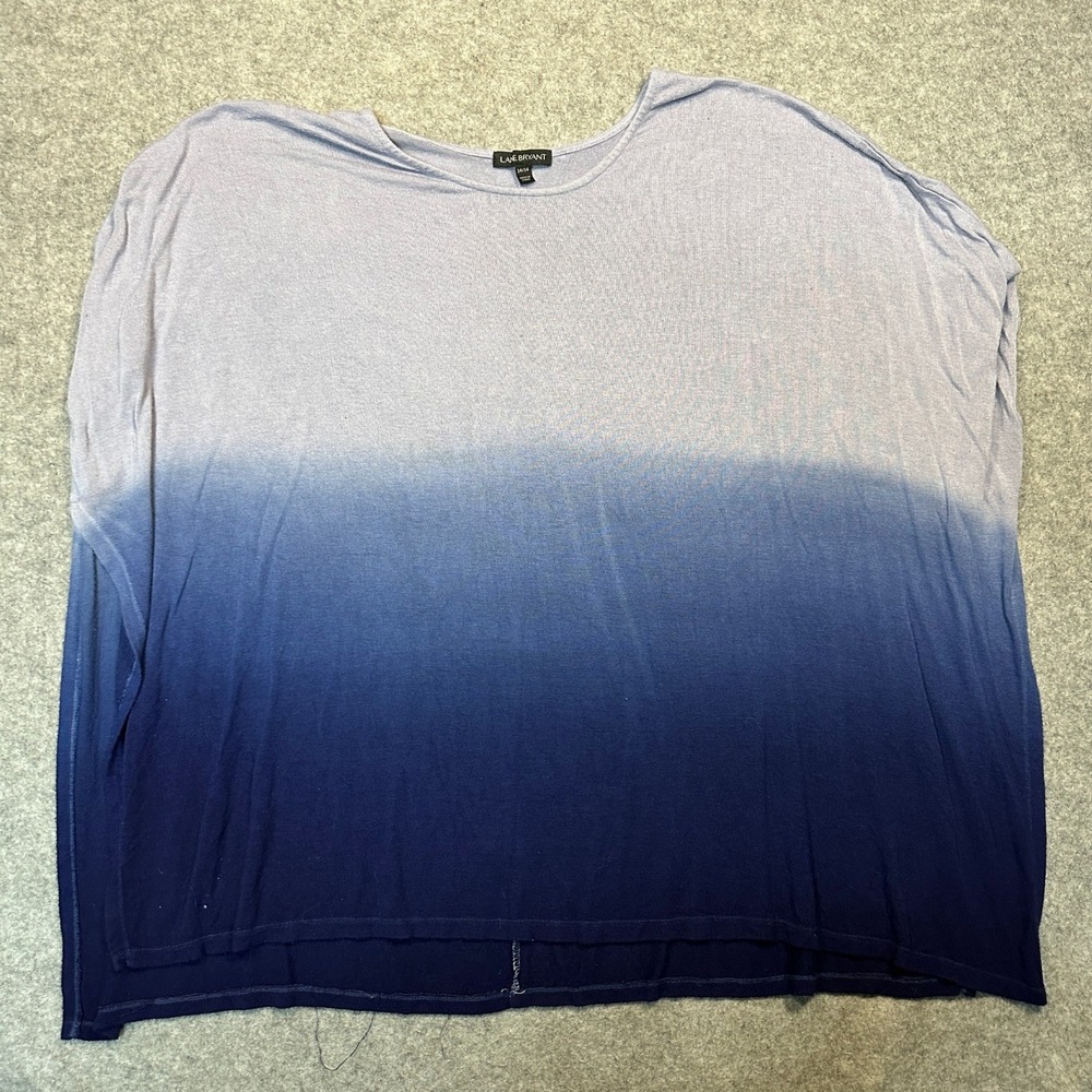 Lane Bryant Ombre Poncho Top‎ 14/16 Blue Purple Gradient Knit